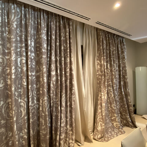 Damask curtains cleaned on site
